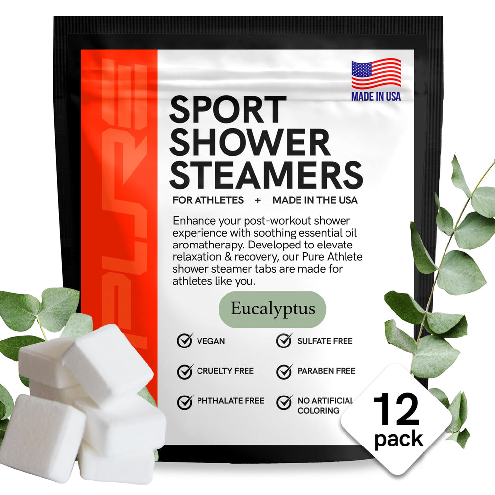 Pure Athlete sport shower steamer pack close-up for a refreshing reset