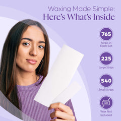 PURE AWARENESS tear-resistant nonwoven fabric strips provide strong wax grip.