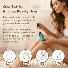 Pure Body Naturals Argan Oil on face for deep hydration
