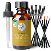 Pure Body Naturals castor oil for eyelashes bottle nourishes and conditions lashes
