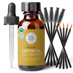 Pure Body Naturals castor oil for eyelashes bottle nourishes and conditions lashes