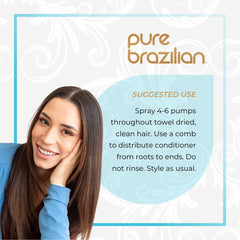 Hair with natural shine after using Pure Brazilian Leave-In Conditioner