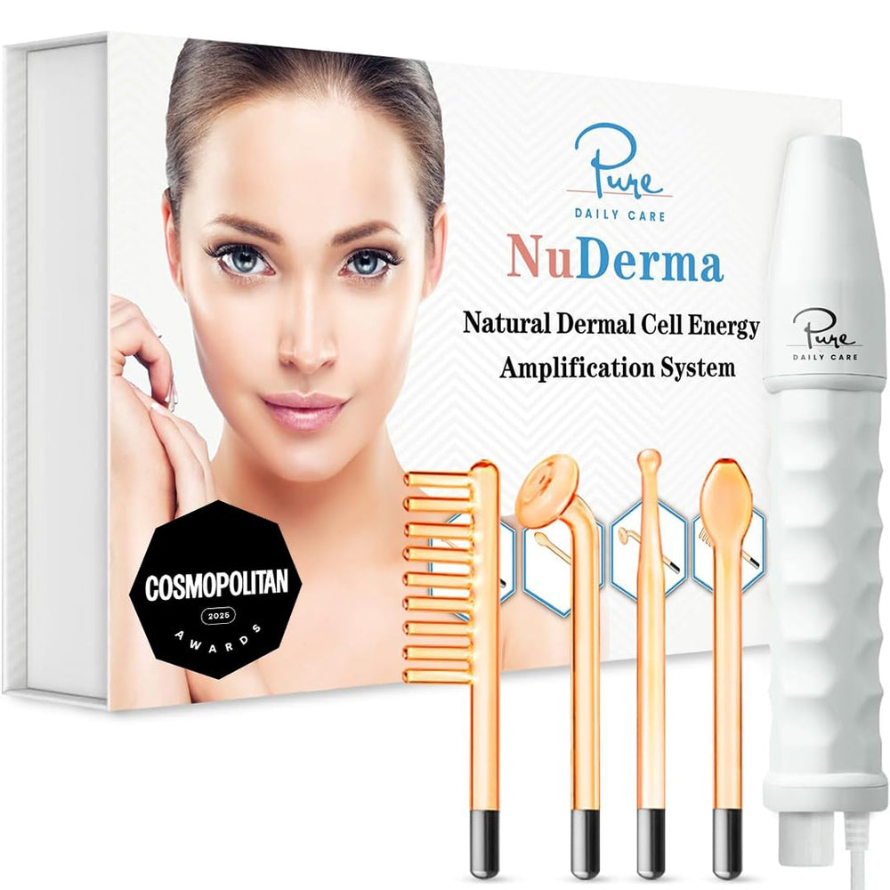 Pure Daily Care NuDerma handheld wand neon closeup for firmer skin