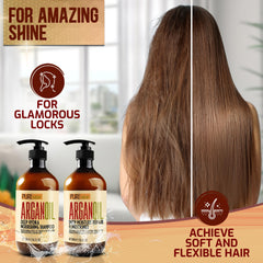 Pure Nature Lux Spa hair frizz-control close-up with argan and keratin