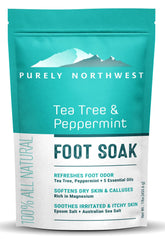 Purely Northwest: remojo de pies con árbol de té para relajación y cuidado diario.