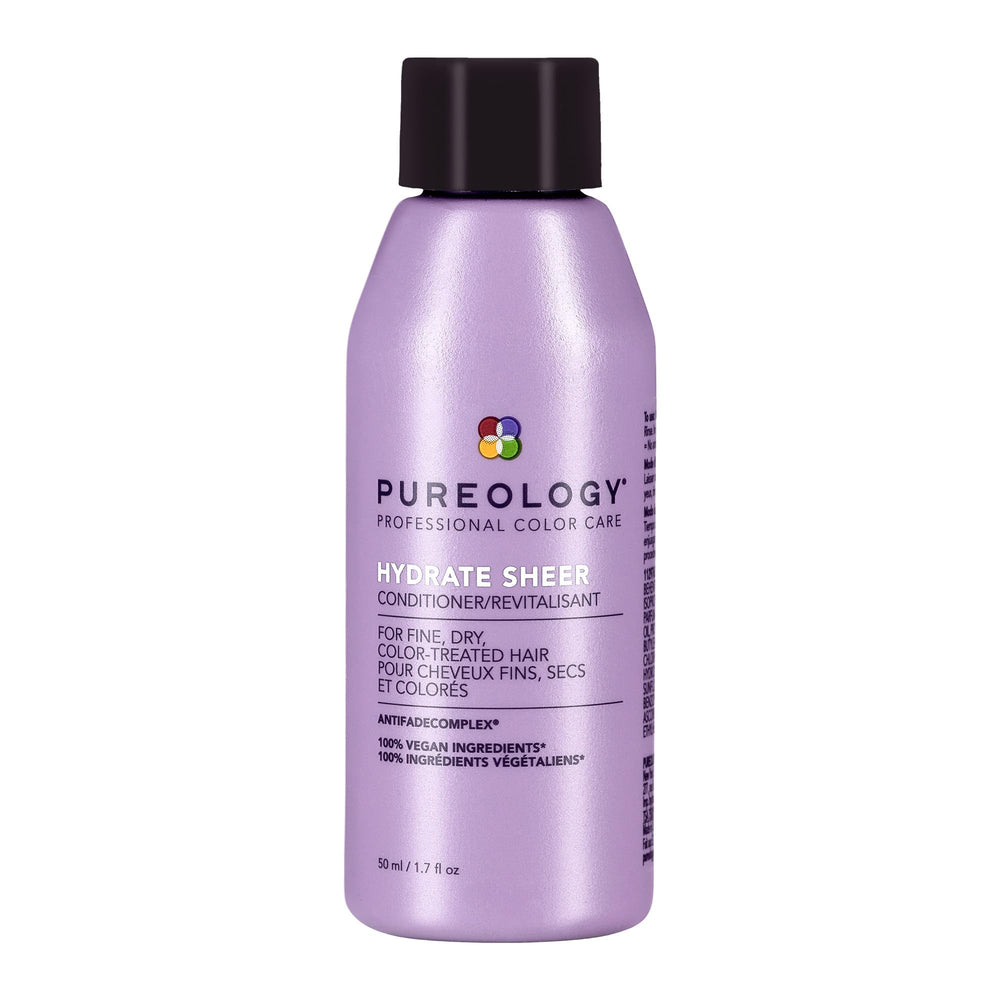 Pureology botella frontal muestra hidratación ligera para cabello fino y teñido.