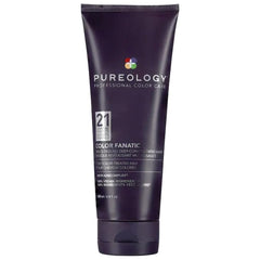 Pureology Color Fanatic bottle closeup showing color protection and shine.