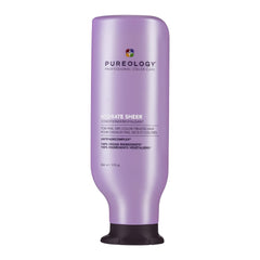 Pureology Hydrate Sheer conditioner bottle front shows lightweight moisture for fine, dry, color-treated hair.