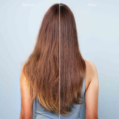 Tone Blue gloss applied on hair for cooler tones and brighter shine.