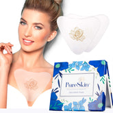 PureSkin chest wrinkle pad pack close-up showing silicone gel hydration