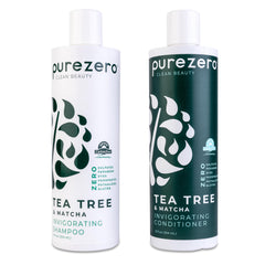 Purezero Tea Tree y Matcha Champú, botella doble para cabello revitalizado