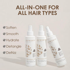 Purezero Leche de Coco 9-en-1: aplicación en cabello para desenredar