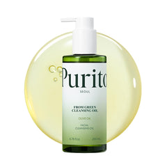 Purito desmaquillante en aceite verde para desmaquillar rostro y ojos suavemente.