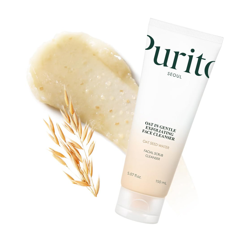 Purito Exfoliante de Avena — botella: limpieza suave para poros limpios.