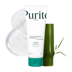 Purito Mighty Bamboo Panthenol en botella, limpieza suave para piel sensible
