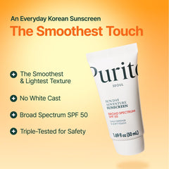 PURITO Sunscreen sin rastro blanquecino, se adapta a todas las tonalidades de piel.