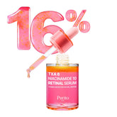 Purito TXA 6% Niacinamide Retinal bottle close-up highlighting potent blend for even tone.