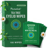 PURELID, toallitas ojos árbol de té, envase individual para uso diario.