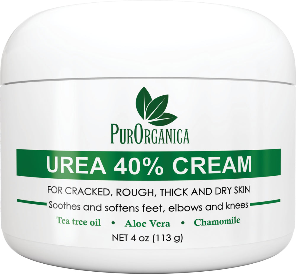 PurOrganica Crema Urea 40% para pies, en botella, cuidado intensivo de la piel.