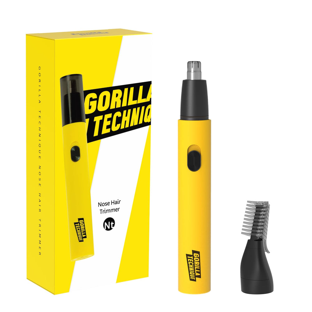 Purple Gorilla Gorilla Technique nose trimmer in action showing 10k RPM precision and painless feel