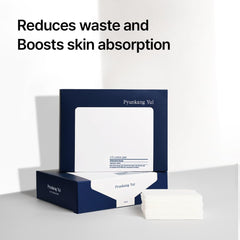 Displayed open-pack with PKY 1/3 cotton pads for gentle cleansing.