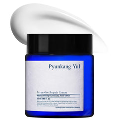 Pyunkang Yul PKY Intensive Repair Cream packaging close-up highlighting barrier-support formula.