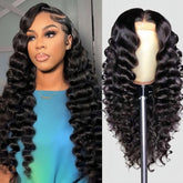 PYY Deep Wave Lace Front Wig with HD lace for natural hairline and seamless blend