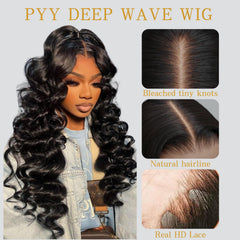 PYY wig close-up shows baby hairs for a realistic, ready-to-style look