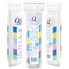 Q-Tips Beauty Luxe cotton rounds dual-sided close-up showing textured and soft sides for versatile skincare use.