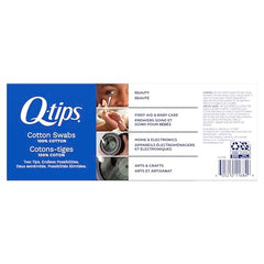 Q-tips cotton swabs pack of 2 side view, compact storage solution.