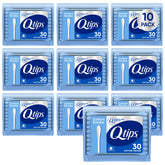 Q-tips cotton swabs with soft tips in travel case for precise makeup touch-ups.