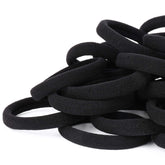 Qarwayoc seamless cotton hair ties in black for thick hair hold