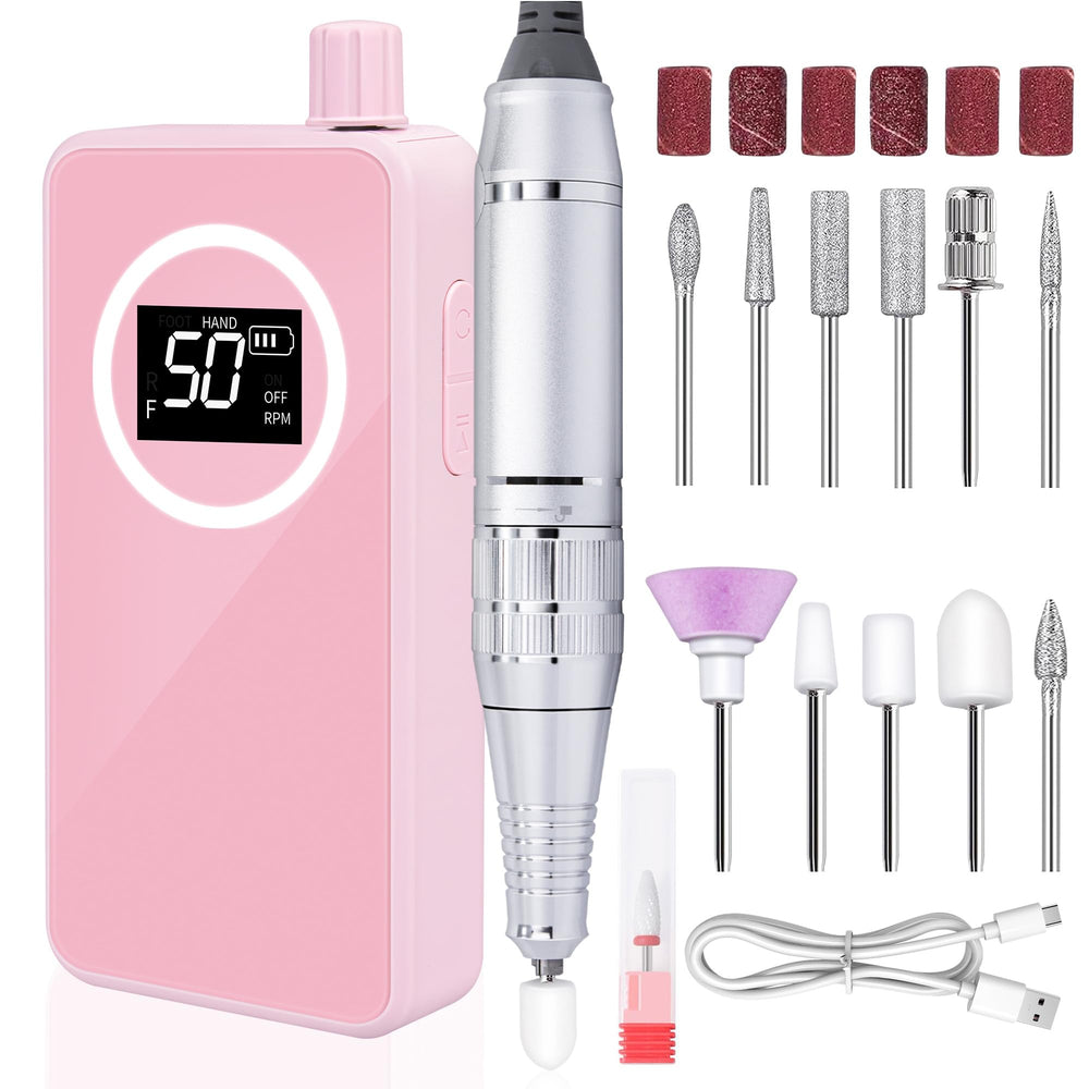 Qaucdlnd nail drill 50000rpm shows precise speed control for smooth finishes.