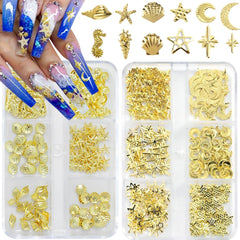 Qdsuh adorno estrella dorada para uñas, ideal para realzar diseños