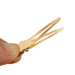 Qearl clip metálico alligator oro para fijar extensiones con seguridad