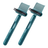 Qianyu 2in1 hair brush cleaner with green handle for quick hair and grease removal