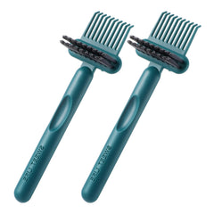 Qianyu 2in1 hair brush cleaner with green handle for quick hair and grease removal