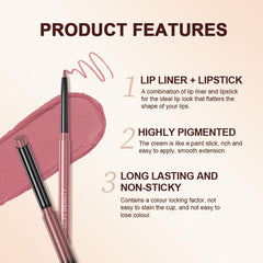 QiBest lipliner pencil provides precise edge for defined lips.