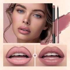 QiBest lipstick applying on lips shows buildable coverage and blendable color.