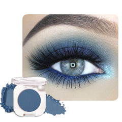 QIDSTERS Blue Matte Single Eyeshadow pan close-up showing vibrant pigment