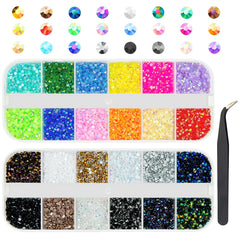 Qiipii 24-color jelly rhinestones with SS6 facets offer bold sparkle for nails and crafts.