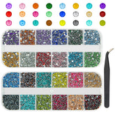 qiipii 24color 2mm crystal rhinestones for vibrant DIY crafts.