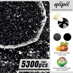 Qiipii black jelly rhinestones flatback for versatile nail art