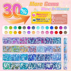 Qiipii cristales resina 3mm, primer plano colorido para diseños brillantes.