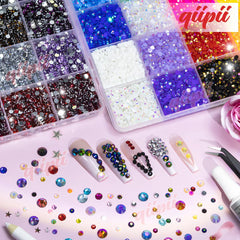 qiipii Nail-art rhinestones collection for precise placement and vibrant styling.