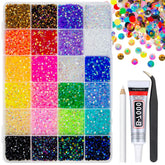 qiipii Piedras resina 4mm 24 colores arcoíris para manualidades brillantes