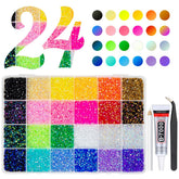 qiipii piedras resina jelly 24 colores 3 mm, perfecto para brillo duradero en manualidades.