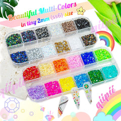 Qiipii Rainbow Series jelly rhinestones pack provides tiny crystals for colorful tumblers.