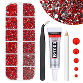 qiipii red crystal rhinestones 2mm sparkle to elevate DIY crafts.