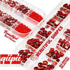qiipii red crystal rhinestones flat backs for quick nail art adhesion